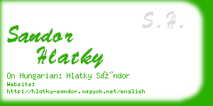 sandor hlatky business card